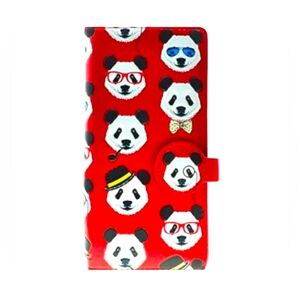 Shagwear Wallet Premium Vegan Leather Panda Repeat Pattern Red Purse Clutch Bag